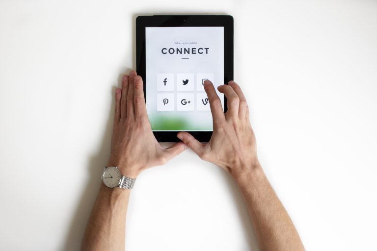 Tablet shows multiple social media apps