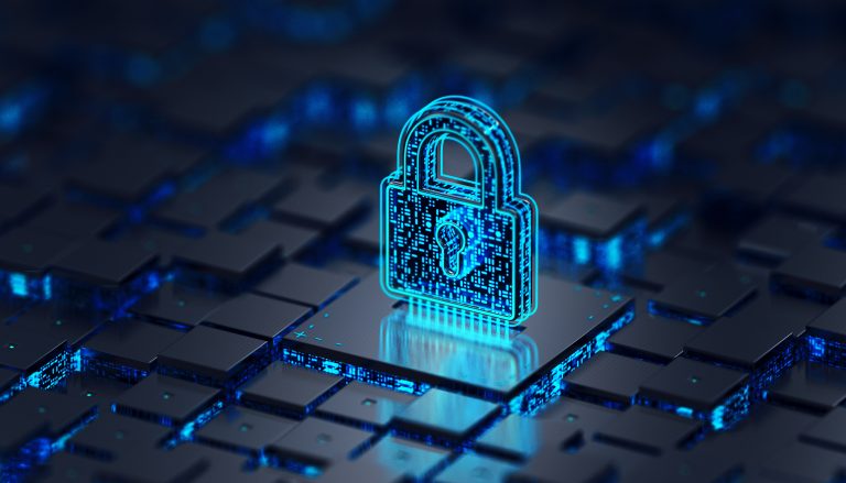 Network data security 3d render concept