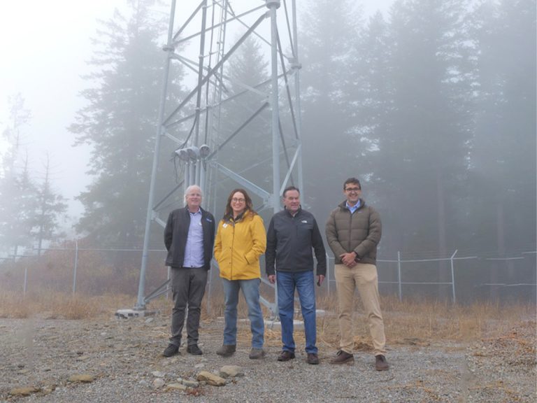 Intermax team with Congressman Russ Fulcher at Lone Mountain fixed wireless tower.