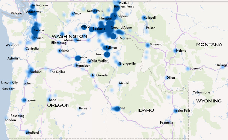 Intermax Networks Customer Density Map
