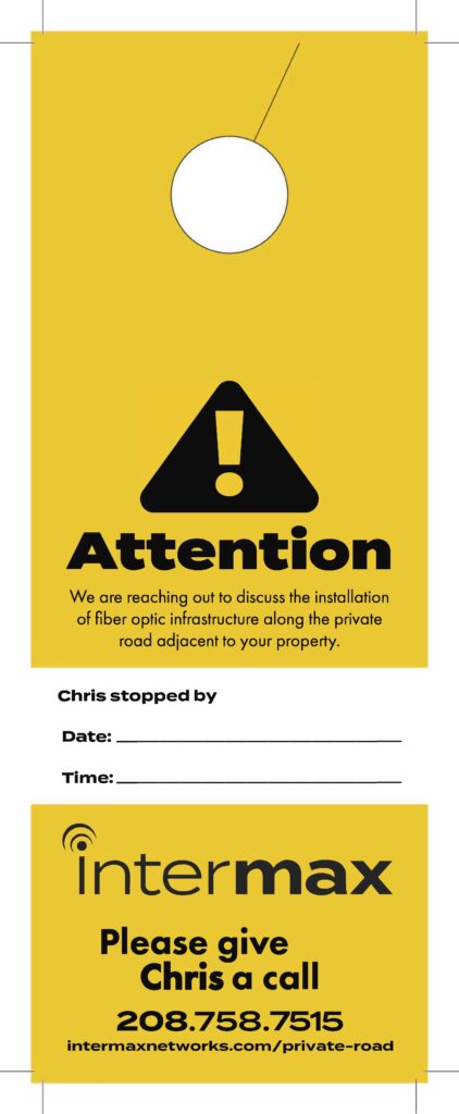 Front of Intermax Door Hanger.