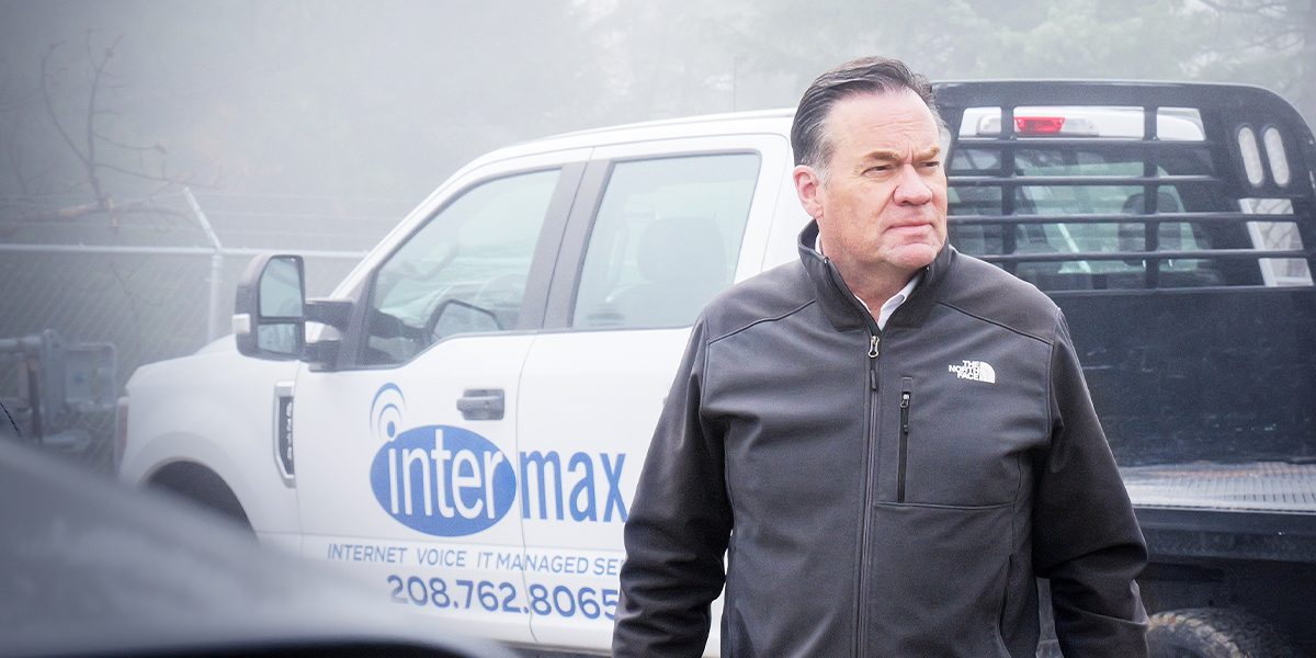 Congressman Russ Fulcher on Lone Mountain with Intermax Network Truck.