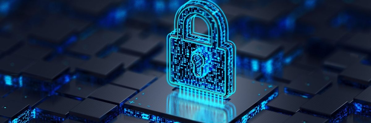 Network data security 3d render concept