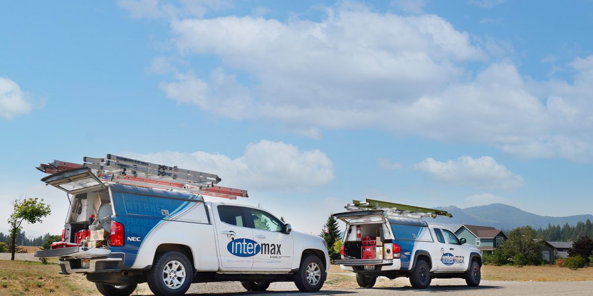 Intermax trucks in a North Idaho neighborhood