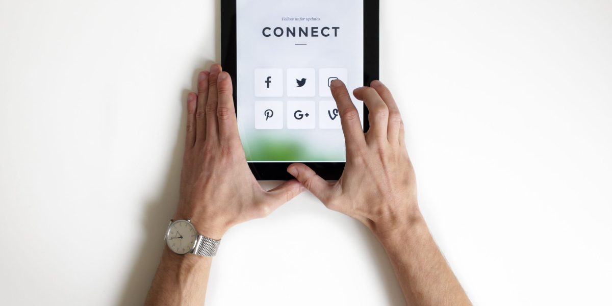 Tablet shows multiple social media apps