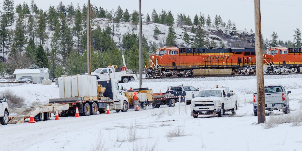Fiber teams drilled under the live tracks of the BNSF Railroad at McGuire Rd.